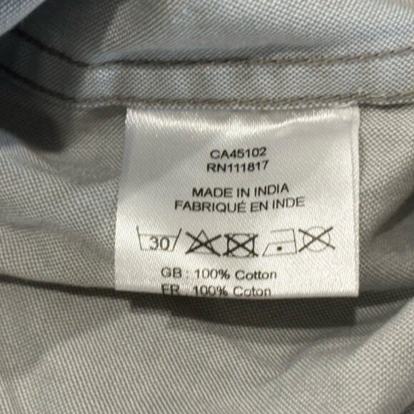 Bench Men's Light Gray Long Sleeve Collared Casual Button Up Shirt, Size Medium - Picture 4 of 6